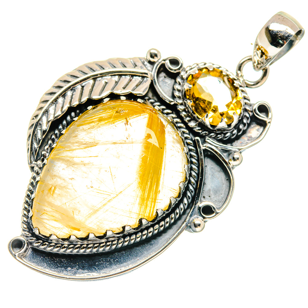 Rutilated Quartz Pendants handcrafted by Anasilvercos - PD20526