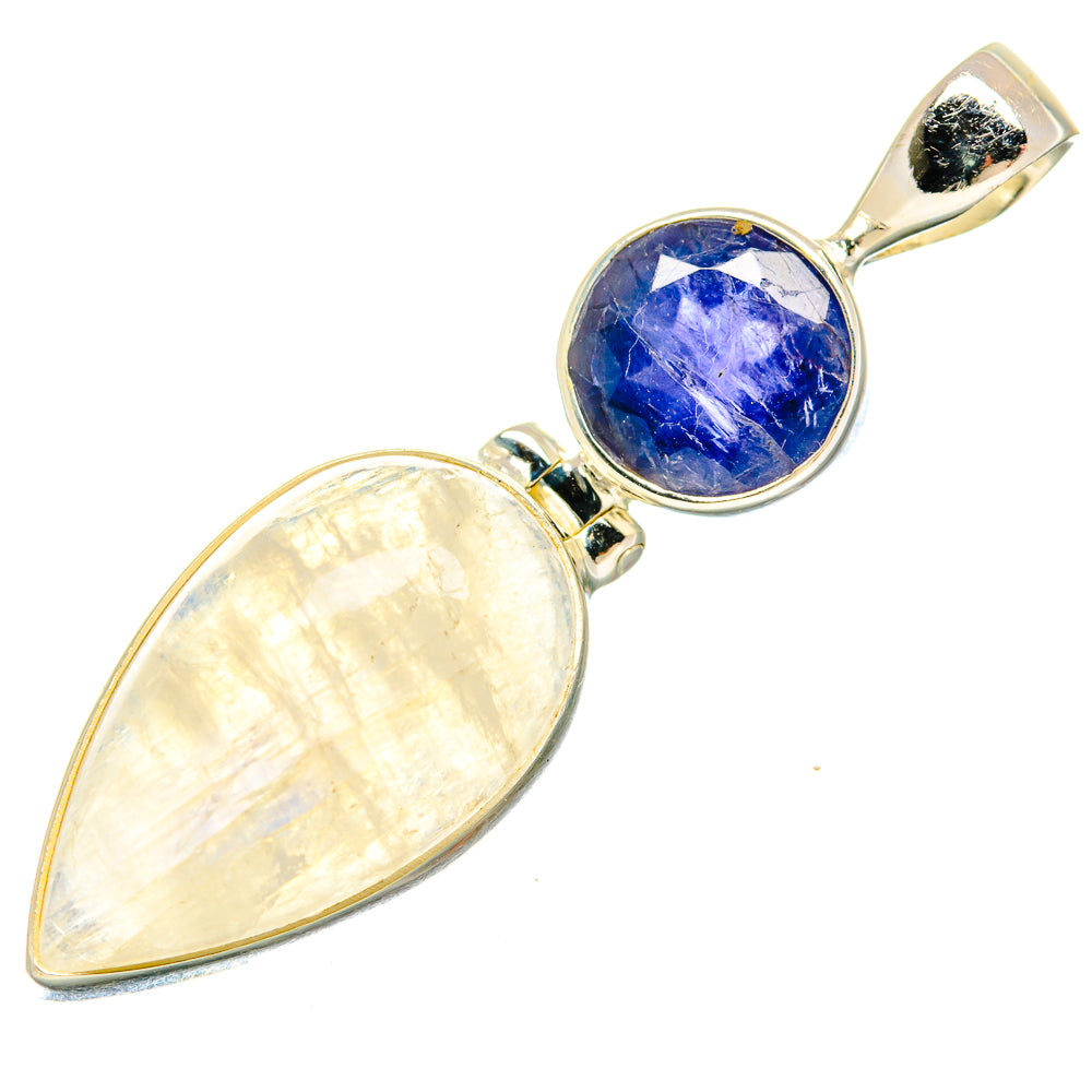Rainbow Moonstone Pendants handcrafted by Anasilvercos - PD20540