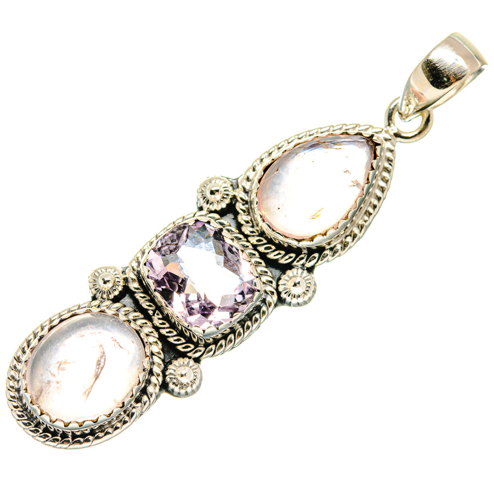 Rose Quartz Pendants handcrafted by Anasilvercos - PD20553