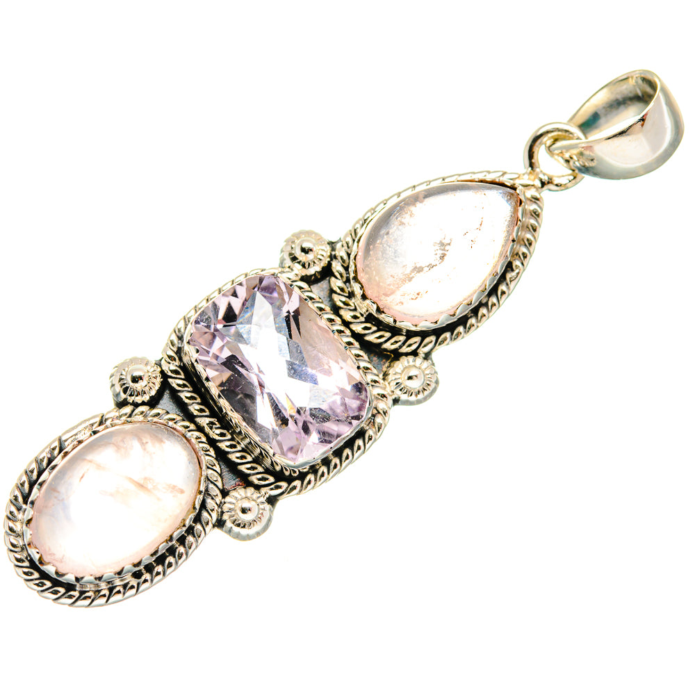 Rose Quartz Pendants handcrafted by Anasilvercos - PD20555