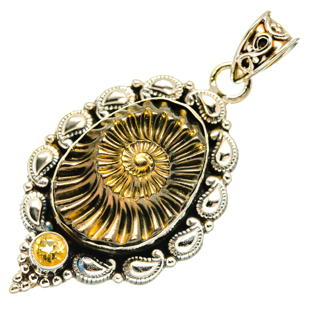 Pyrite Fossil Pendants handcrafted by Anasilvercos - PD20562