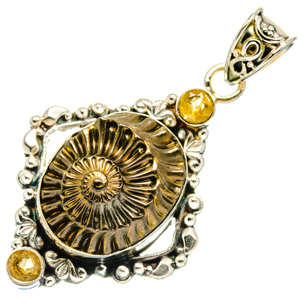 Pyrite Fossil Pendants handcrafted by Anasilvercos - PD20563