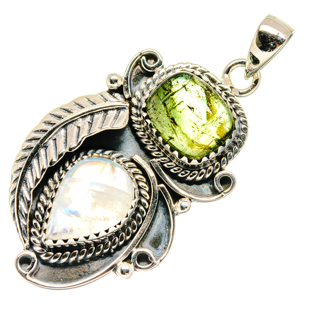 Rainbow Moonstone Pendants handcrafted by Anasilvercos - PD20564
