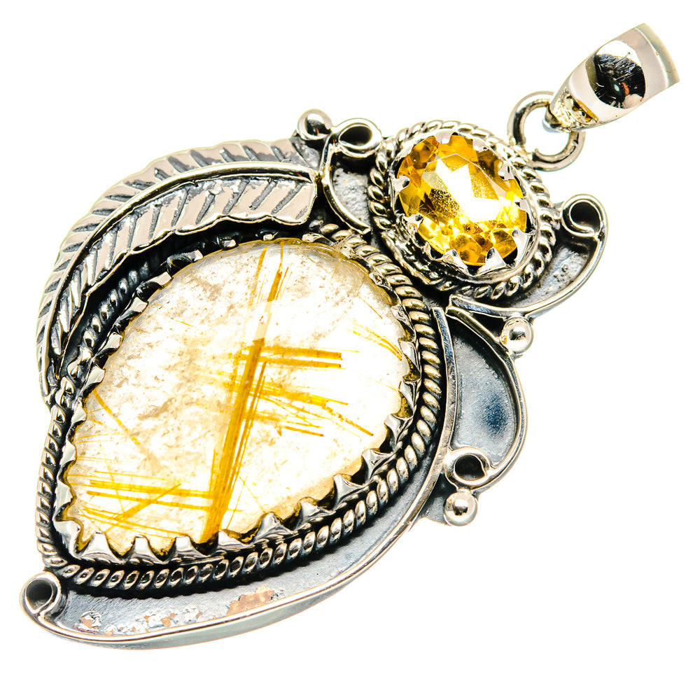 Rutilated Quartz Pendants handcrafted by Anasilvercos - PD20585