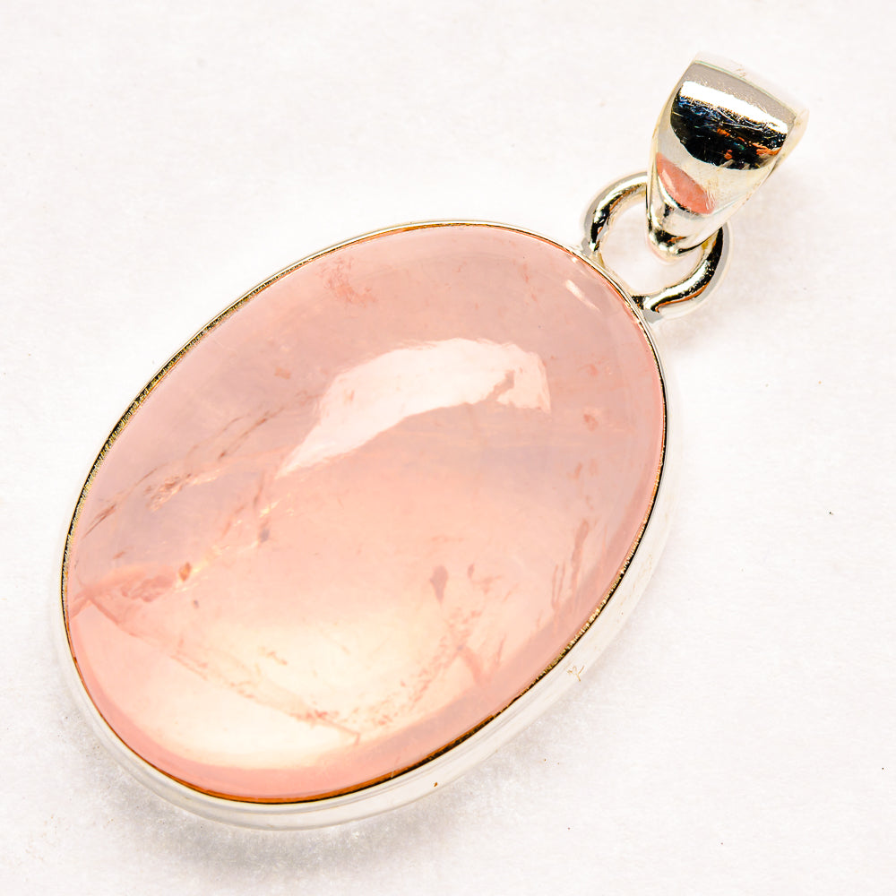 Rose Quartz Pendants handcrafted by Anasilvercos - PD20592