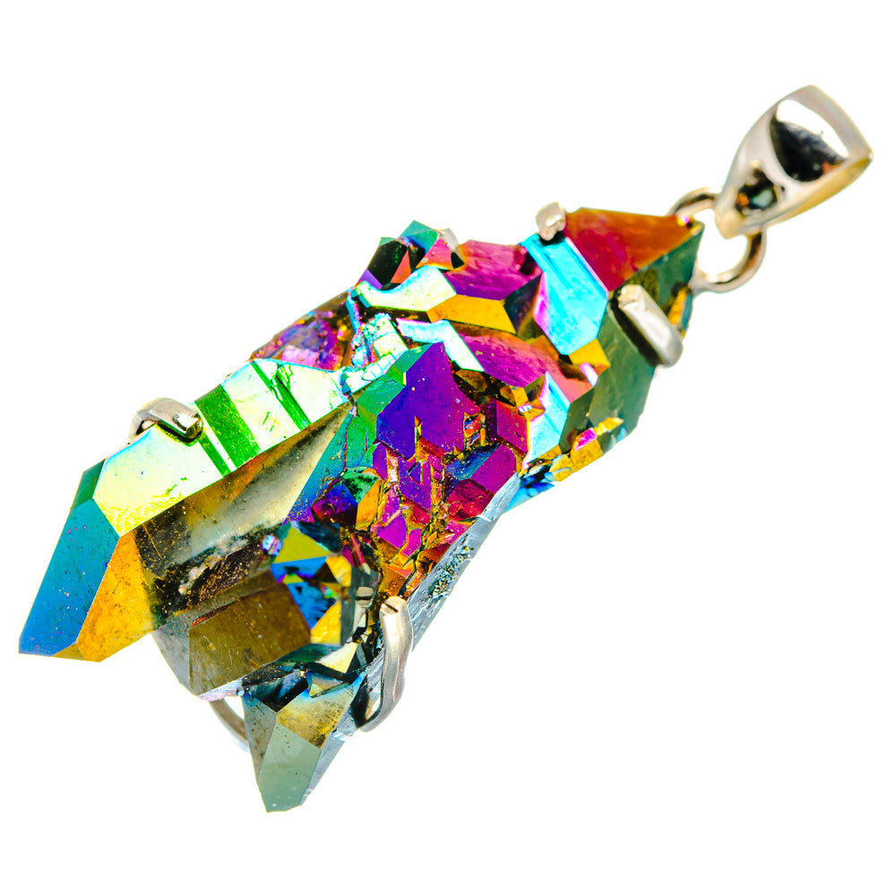 Titanium Sunshine Druzy Pendants handcrafted by Anasilvercos - PD20600