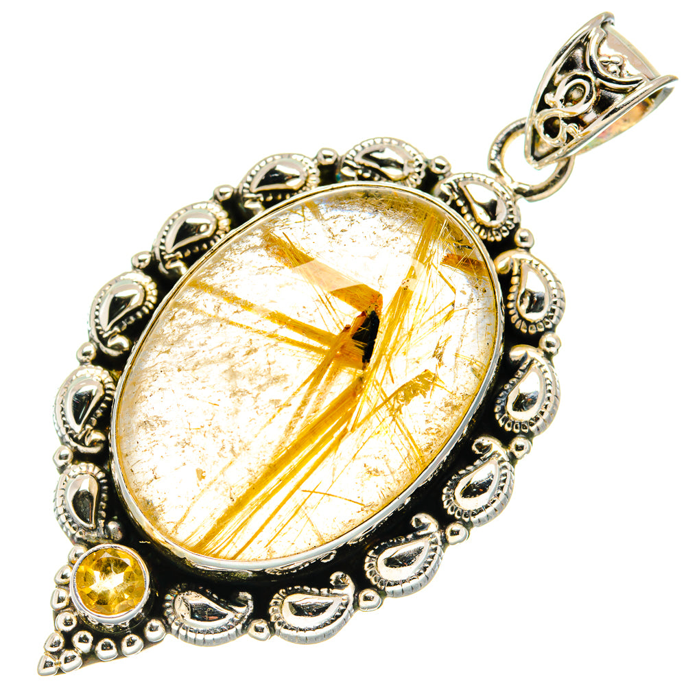 Rutilated Quartz Pendants handcrafted by Anasilvercos - PD20646