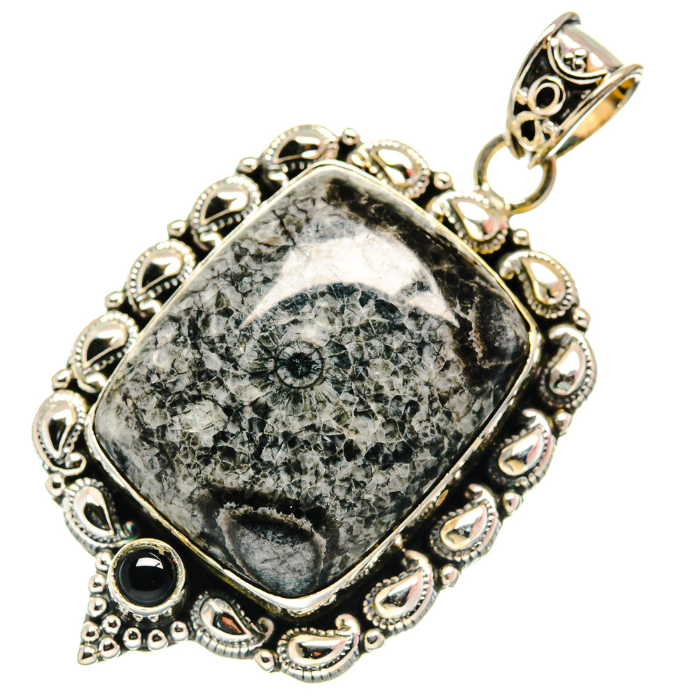 Moroccan Goniatite Fossil Pendants handcrafted by Anasilvercos - PD20648