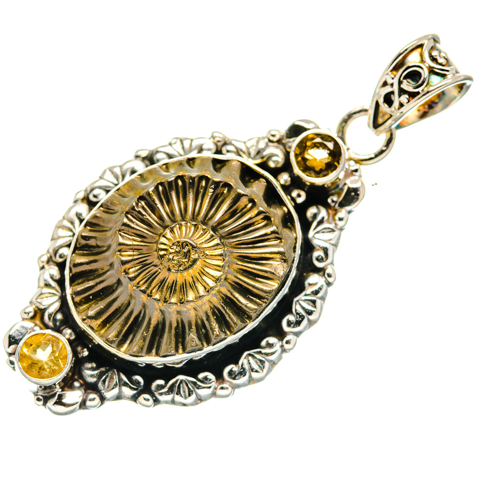 Pyrite Fossil Pendants handcrafted by Anasilvercos - PD20679