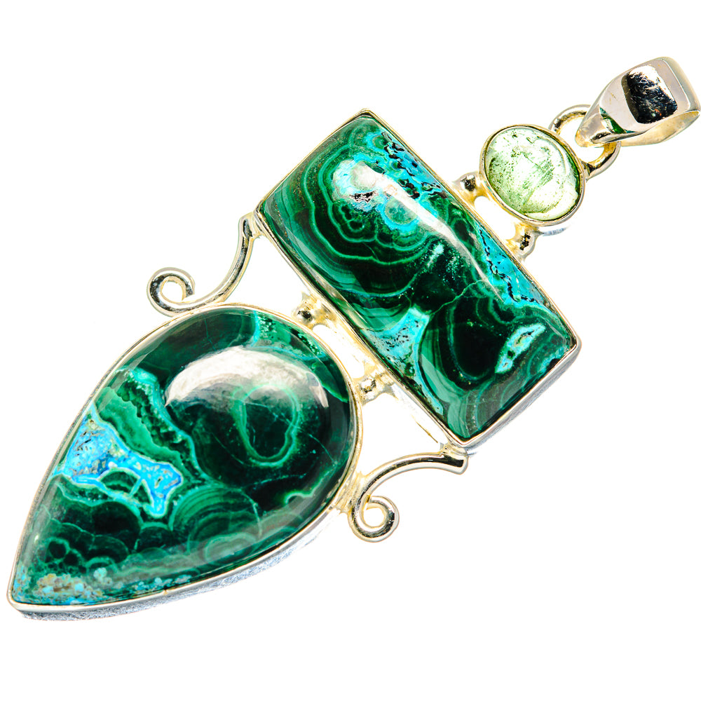 Malachite In Chrysocolla Pendants handcrafted by Anasilvercos - PD20703