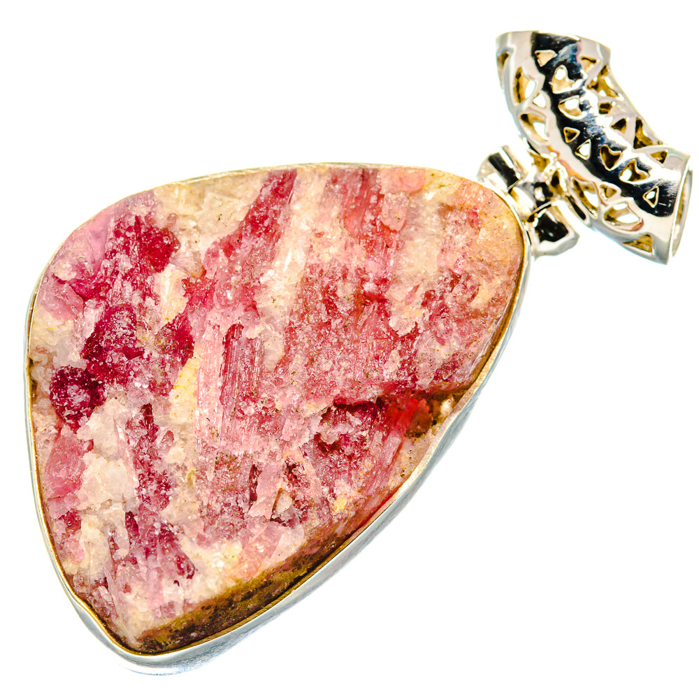 Pink Tourmaline In Quartz Pendants handcrafted by Anasilvercos - PD20718