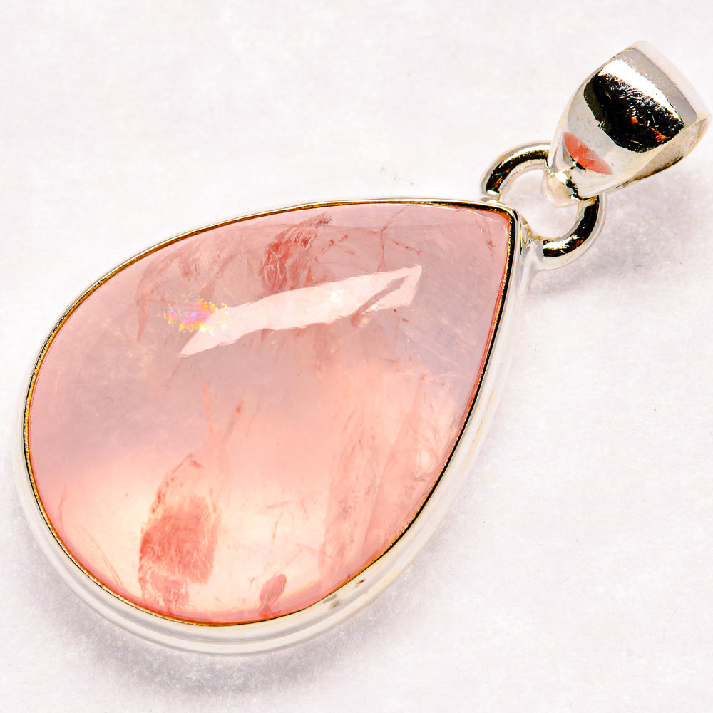 Rose Quartz Pendants handcrafted by Anasilvercos - PD20739