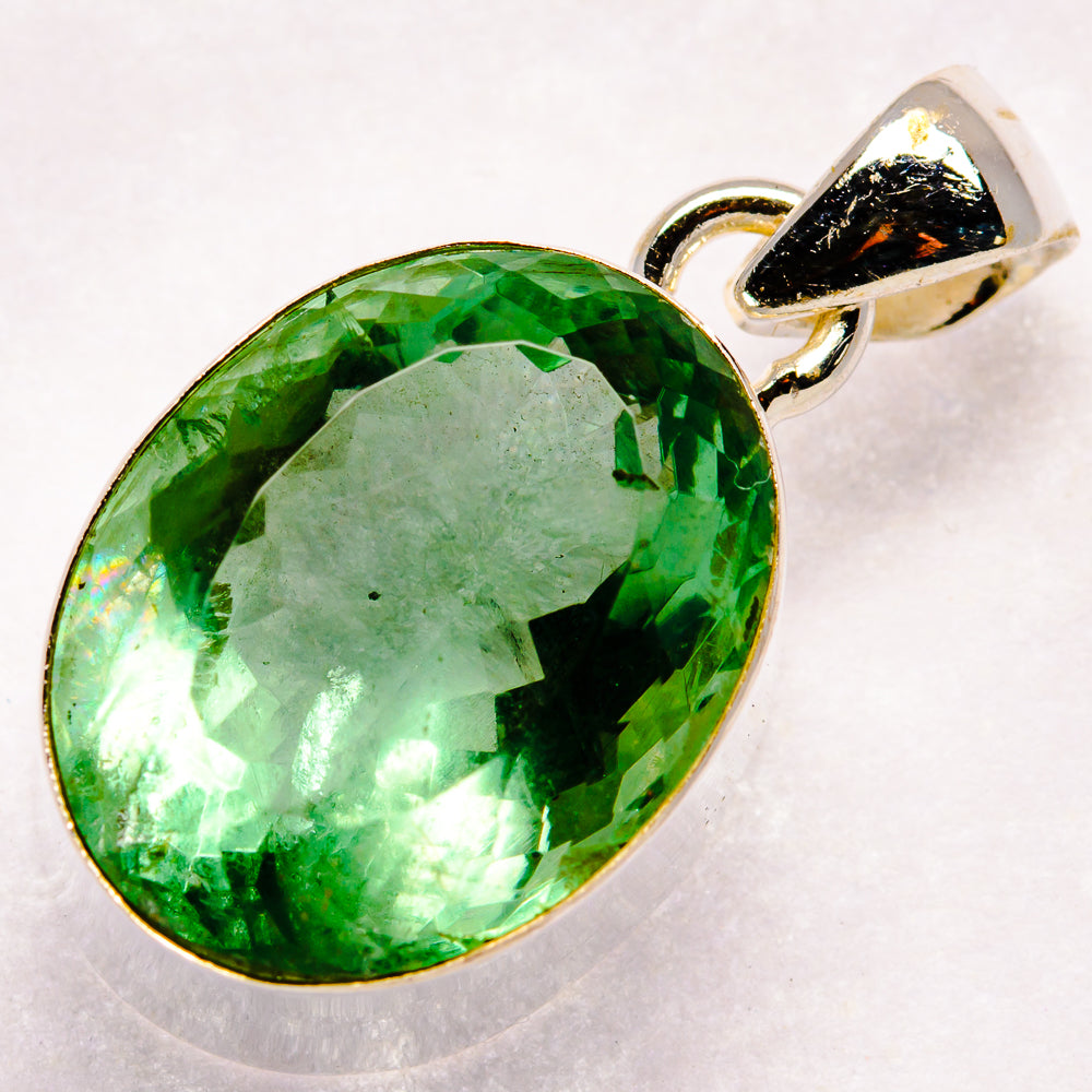Green Fluorite Pendants handcrafted by Anasilvercos - PD20751