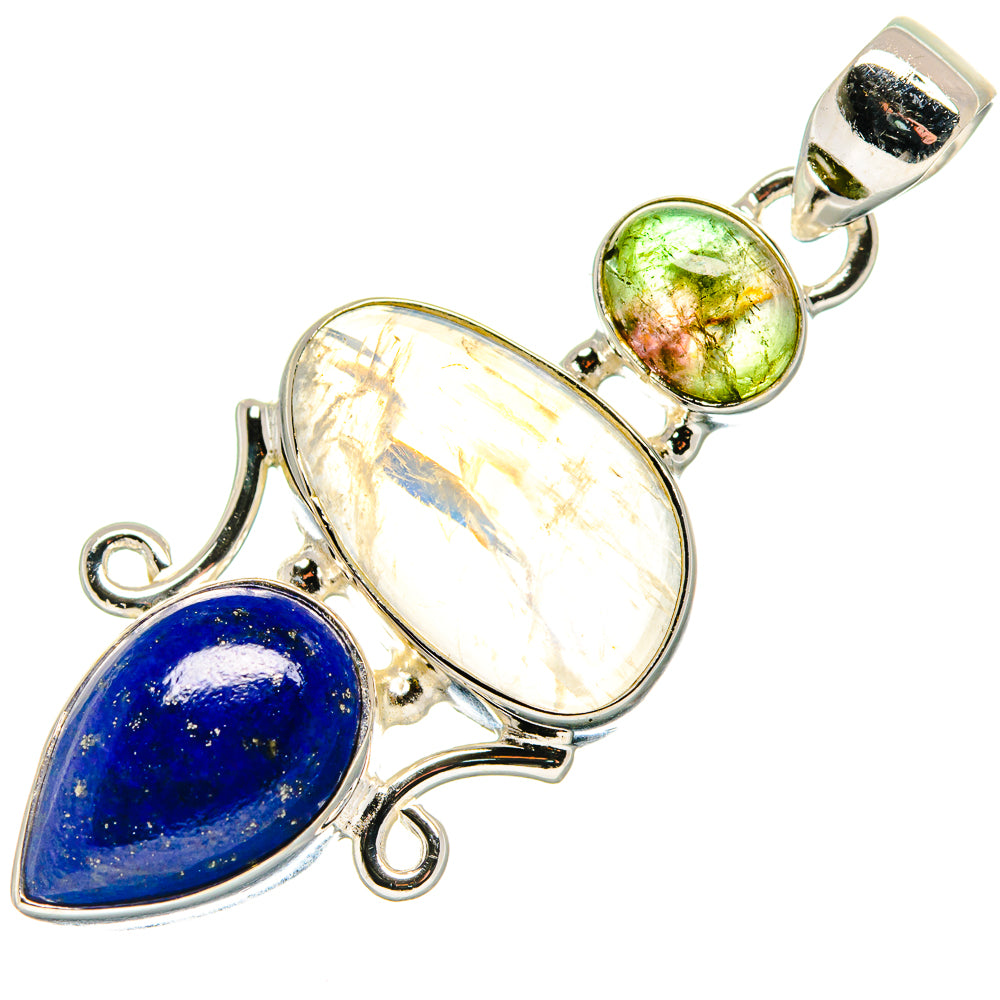 Rainbow Moonstone Pendants handcrafted by Anasilvercos - PD20771