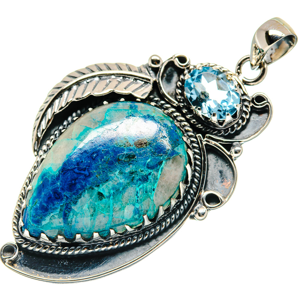 Chrysocolla In Quartz Pendants handcrafted by Anasilvercos - PD20820