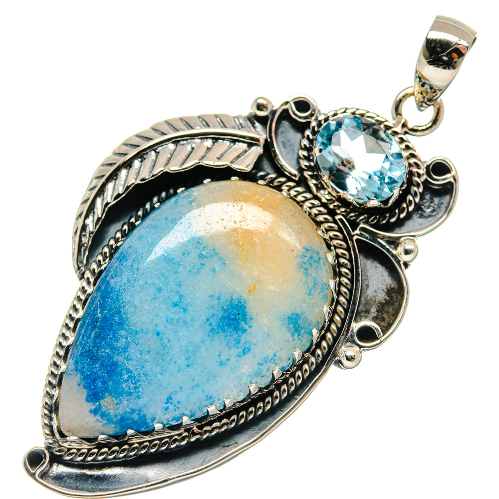 Chrysocolla In Quartz Pendants handcrafted by Anasilvercos - PD20823