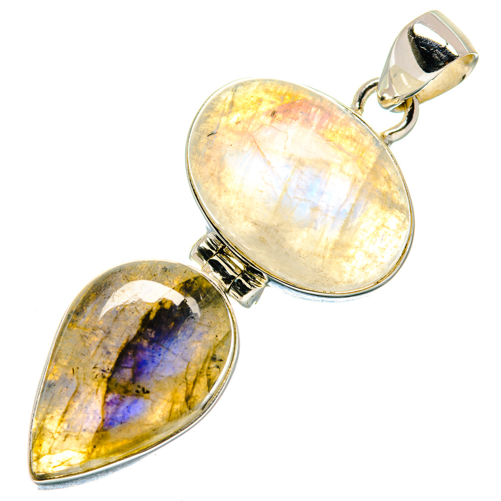 Rainbow Moonstone Pendants handcrafted by Anasilvercos - PD20845