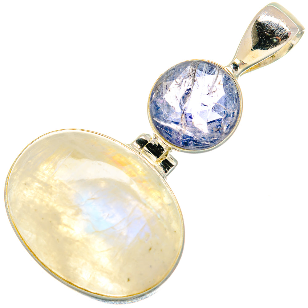 Rainbow Moonstone Pendants handcrafted by Anasilvercos - PD20851