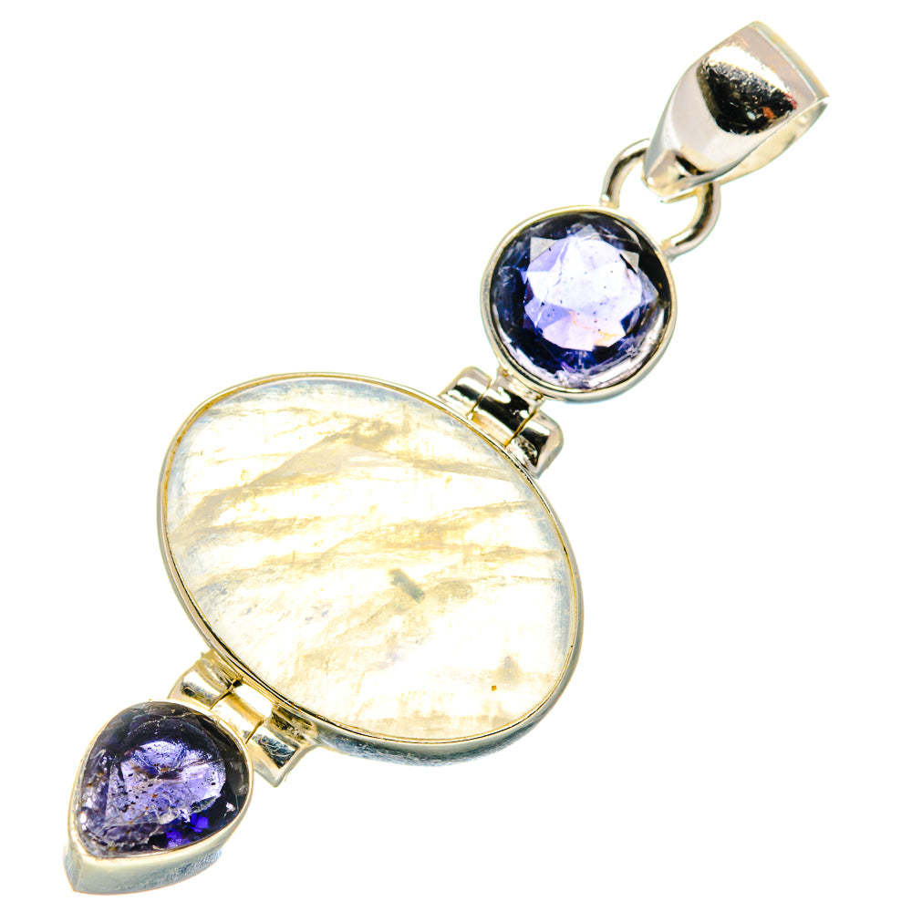 Rainbow Moonstone Pendants handcrafted by Anasilvercos - PD20852