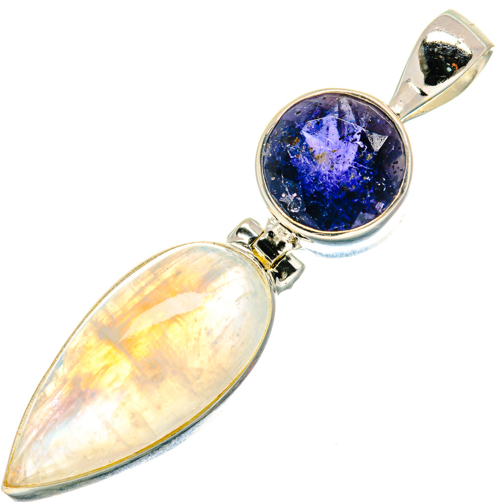 Rainbow Moonstone Pendants handcrafted by Anasilvercos - PD20853