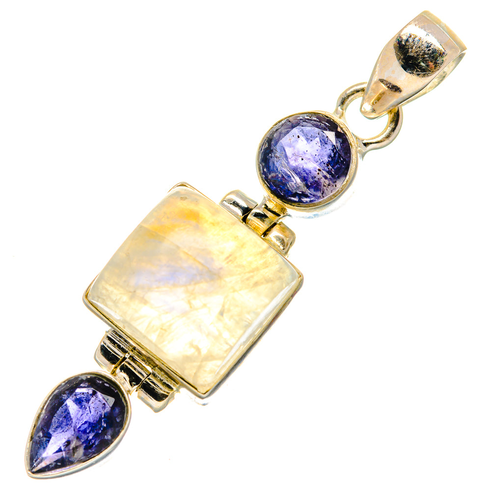 Rainbow Moonstone Pendants handcrafted by Anasilvercos - PD20858