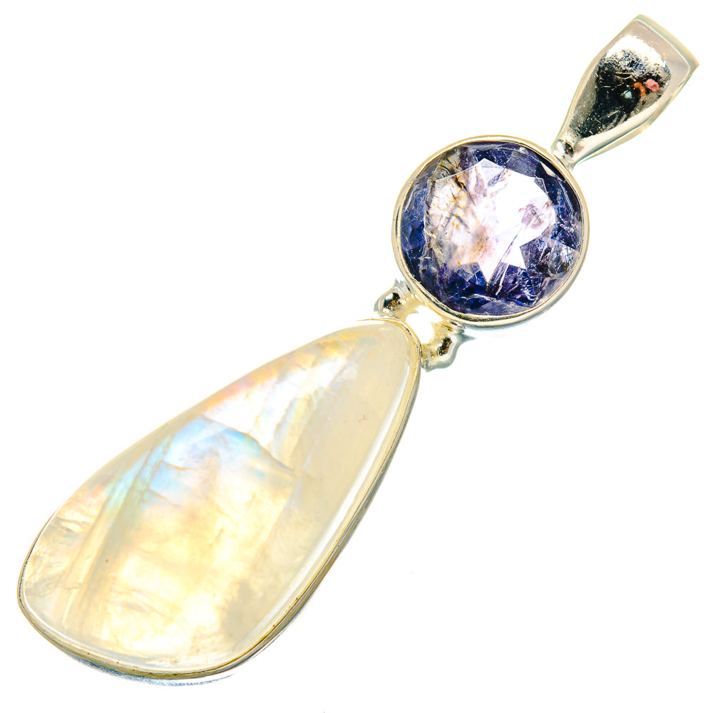 Rainbow Moonstone Pendants handcrafted by Anasilvercos - PD20865