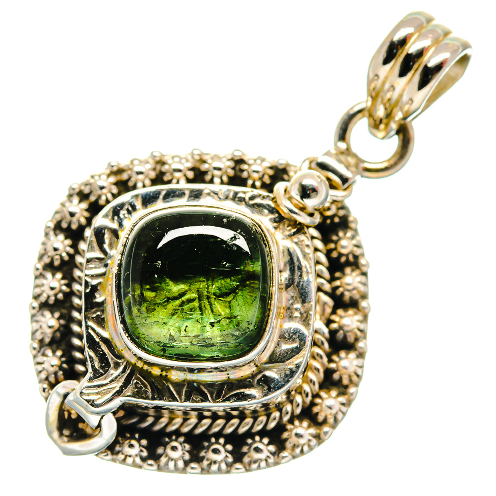 Green Tourmaline Pendants handcrafted by Anasilvercos - PD20876