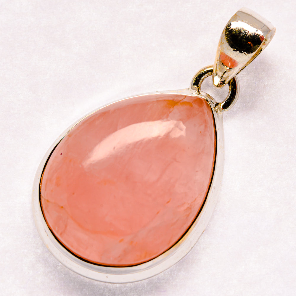 Rose Quartz Pendants handcrafted by Anasilvercos - PD20898