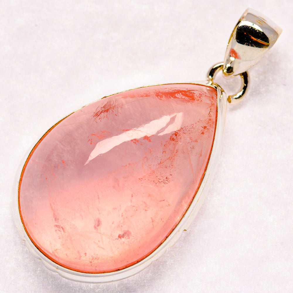 Rose Quartz Pendants handcrafted by Anasilvercos - PD20901