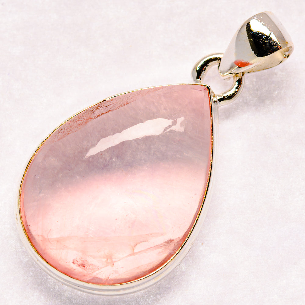 Rose Quartz Pendants handcrafted by Anasilvercos - PD20903