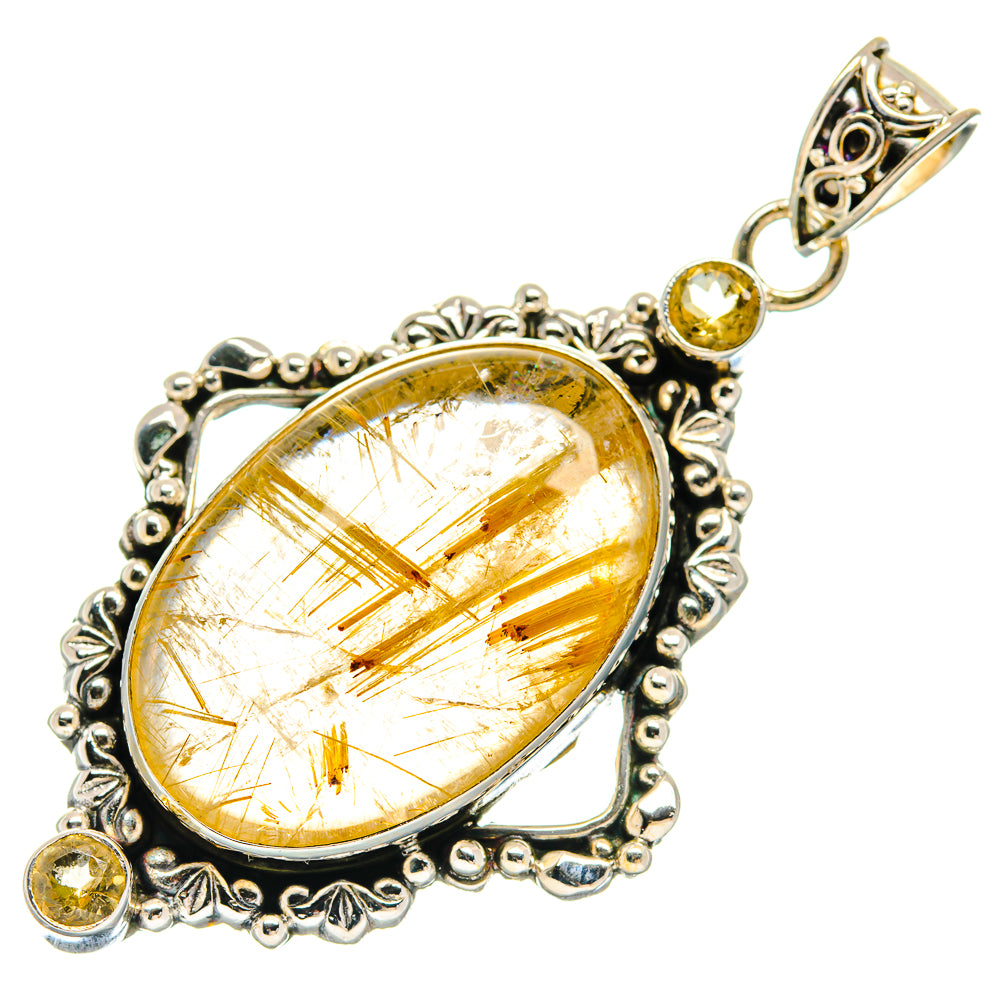 Rutilated Quartz Pendants handcrafted by Anasilvercos - PD20986