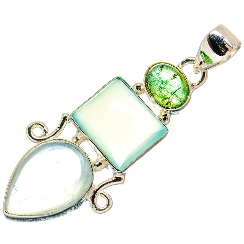 Aqua Chalcedony Pendants handcrafted by Anasilvercos - PD21044