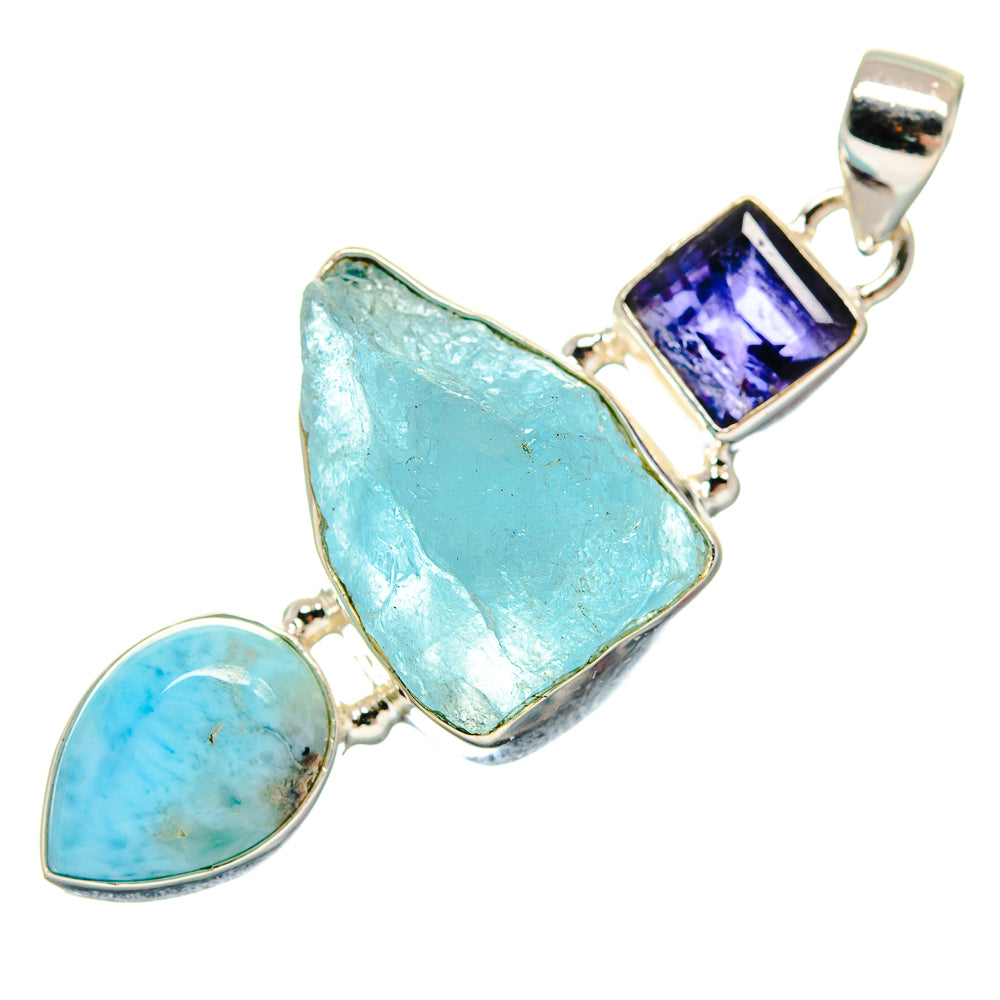 Aquamarine Pendants handcrafted by Anasilvercos - PD21052