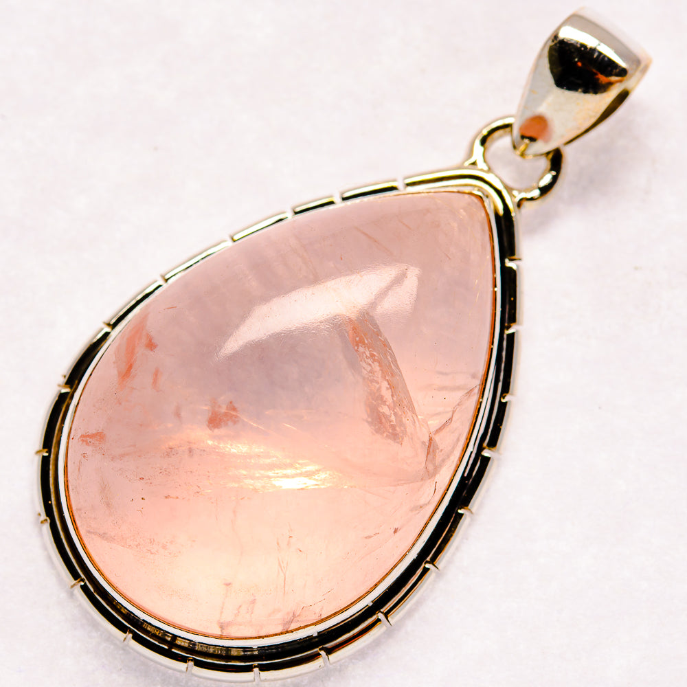Rose Quartz Pendants handcrafted by Anasilvercos - PD21060