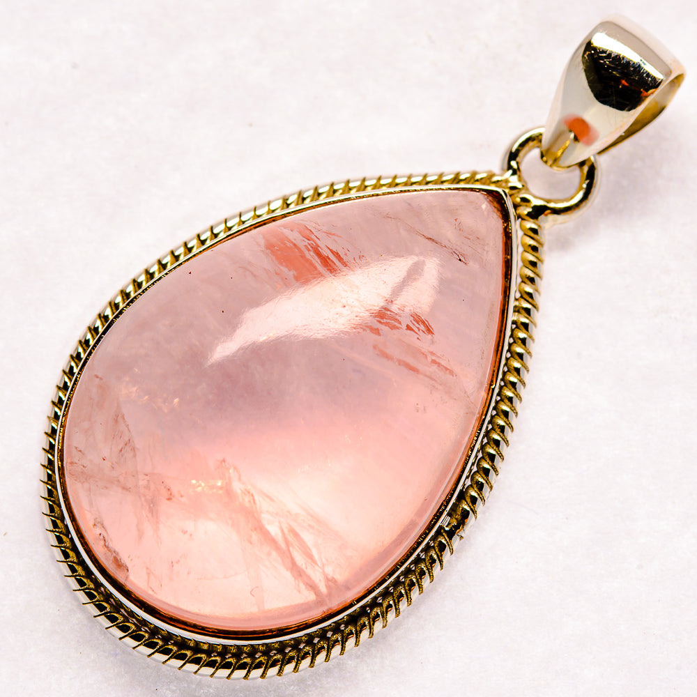 Rose Quartz Pendants handcrafted by Anasilvercos - PD21062