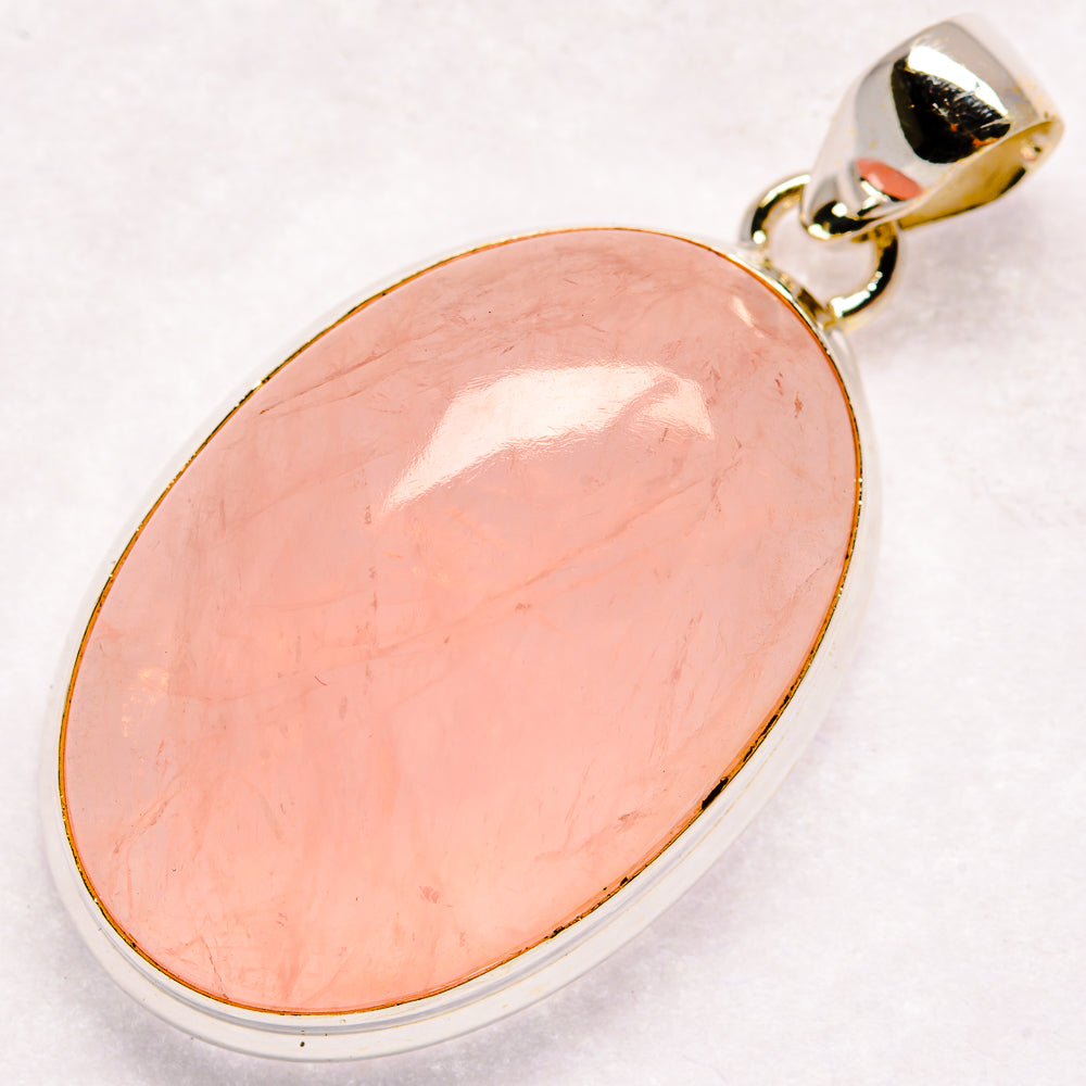 Rose Quartz Pendants handcrafted by Anasilvercos - PD21063