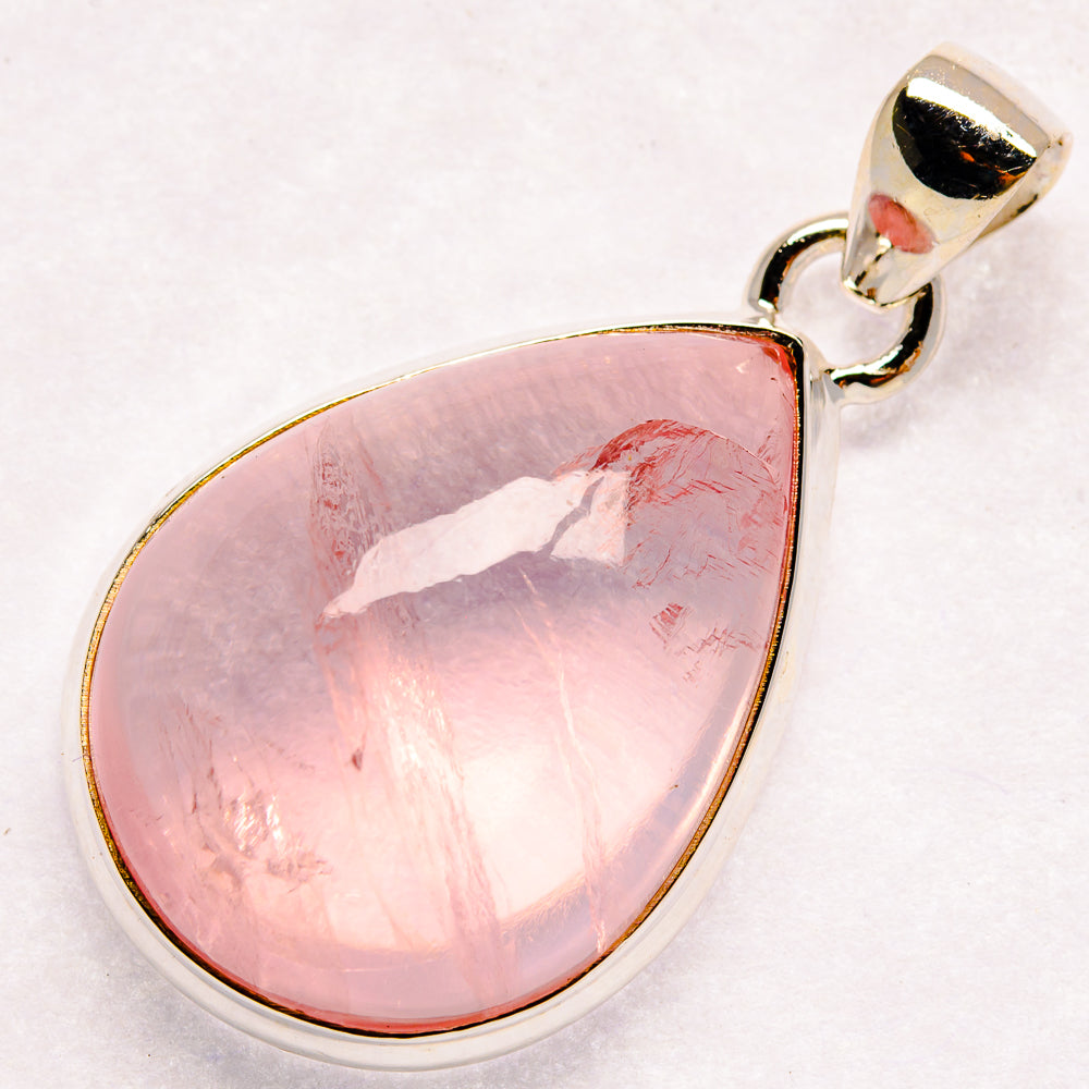 Rose Quartz Pendants handcrafted by Anasilvercos - PD21064