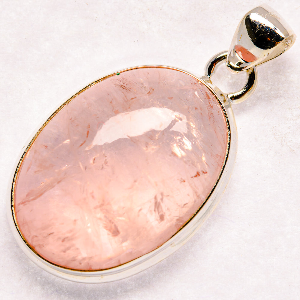 Rose Quartz Pendants handcrafted by Anasilvercos - PD21067