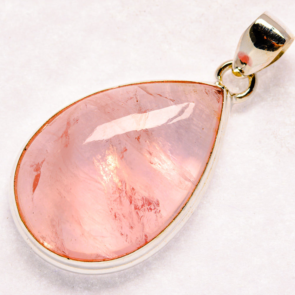 Rose Quartz Pendants handcrafted by Anasilvercos - PD21068