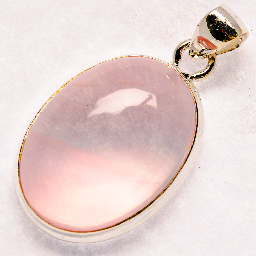 Rose Quartz Pendants handcrafted by Anasilvercos - PD21075