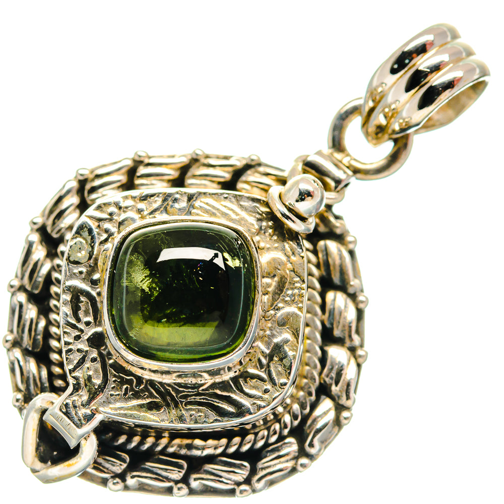 Green Tourmaline Pendants handcrafted by Anasilvercos - PD21098