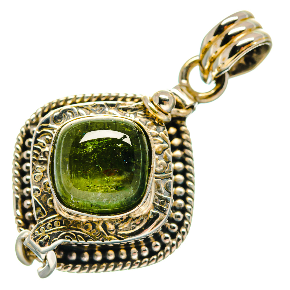 Green Tourmaline Pendants handcrafted by Anasilvercos - PD21103