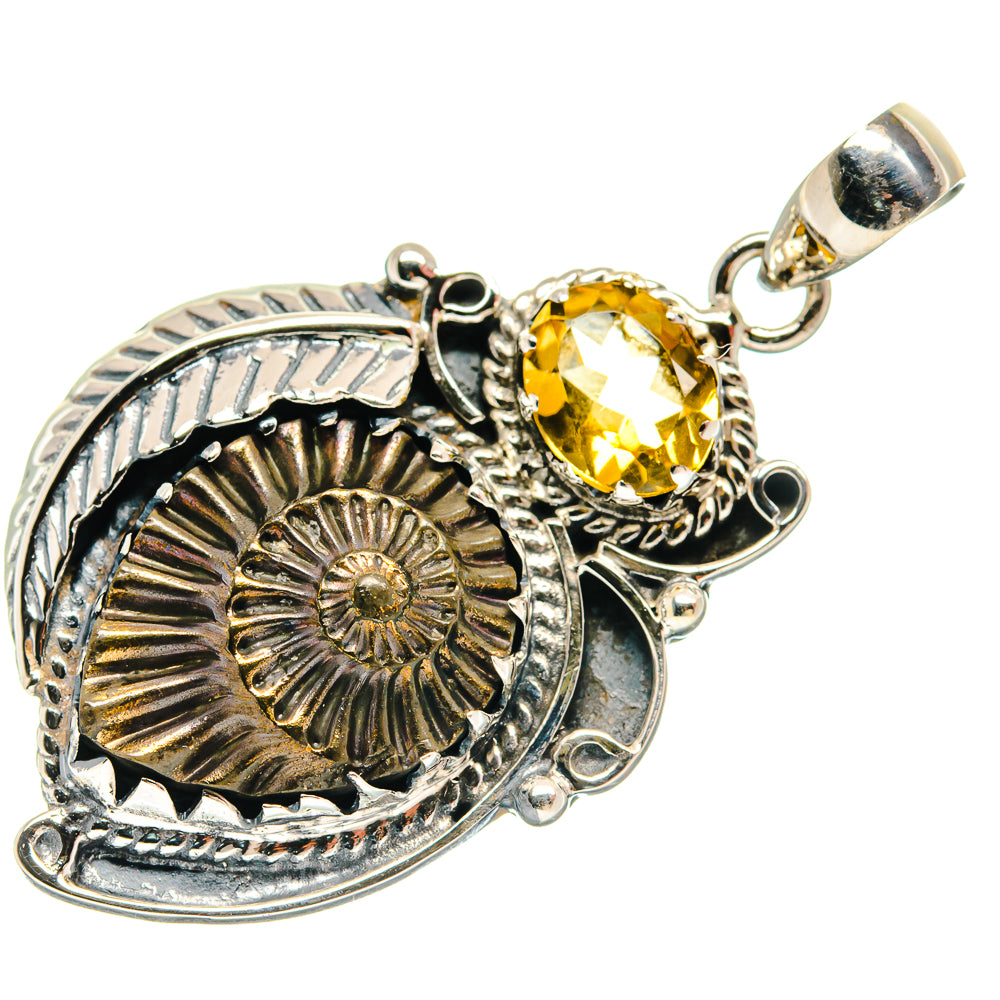 Pyrite Fossil Pendants handcrafted by Anasilvercos - PD21108