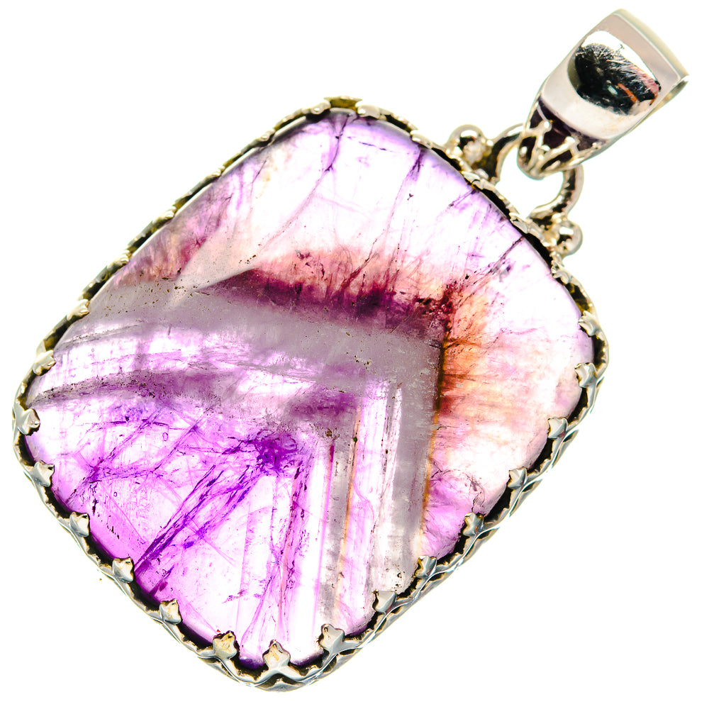 Chevron Amethyst Pendants handcrafted by Anasilvercos - PD21110
