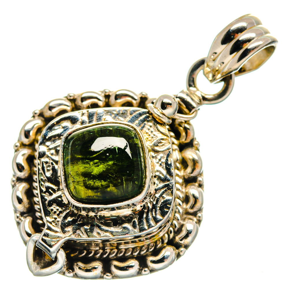 Green Tourmaline Pendants handcrafted by Anasilvercos - PD21146