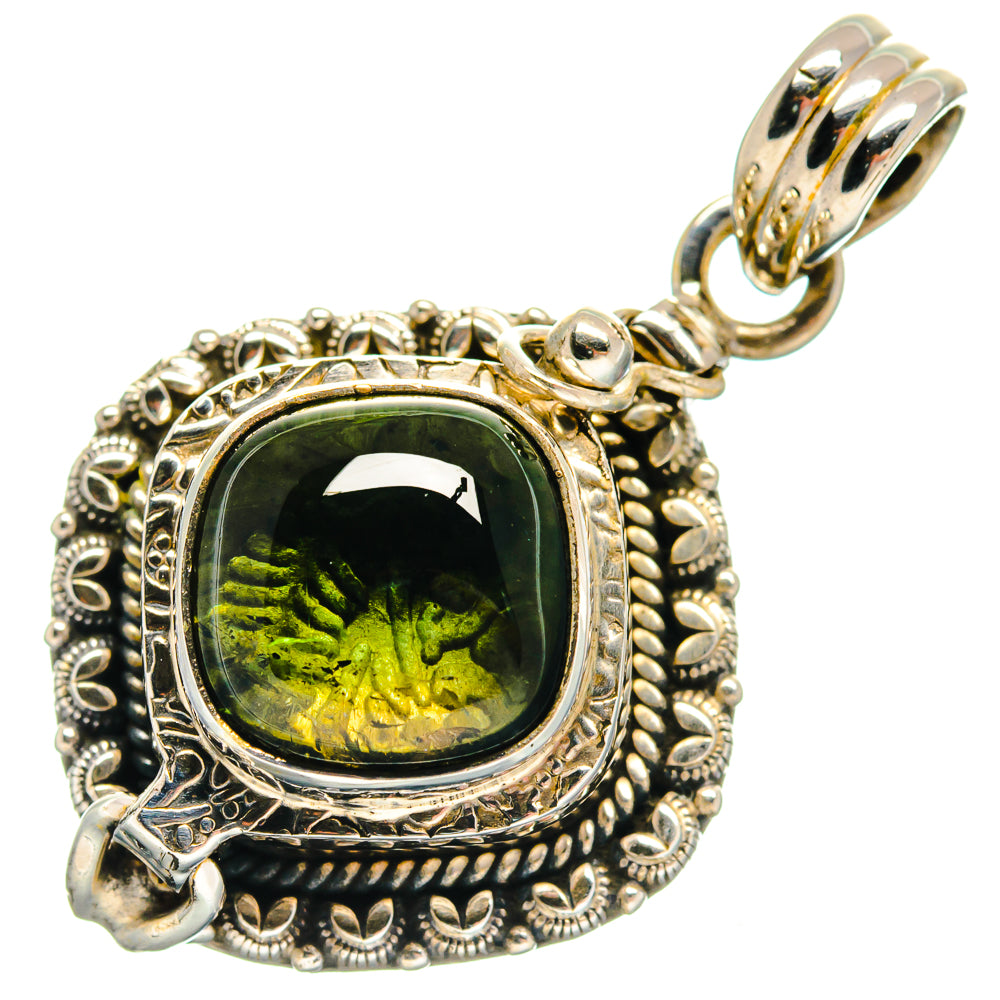 Green Tourmaline Pendants handcrafted by Anasilvercos - PD21155