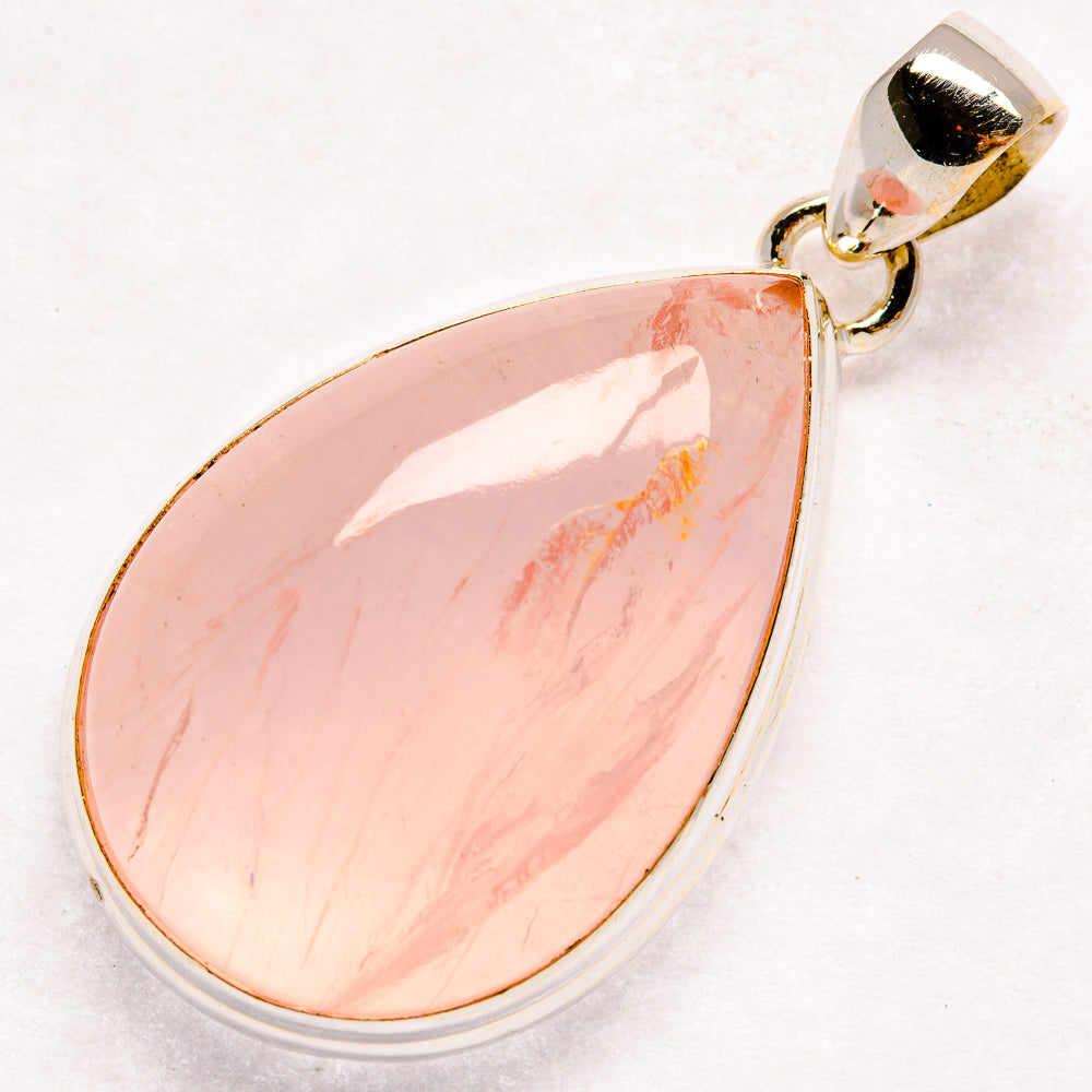 Rose Quartz Pendants handcrafted by Anasilvercos - PD21161