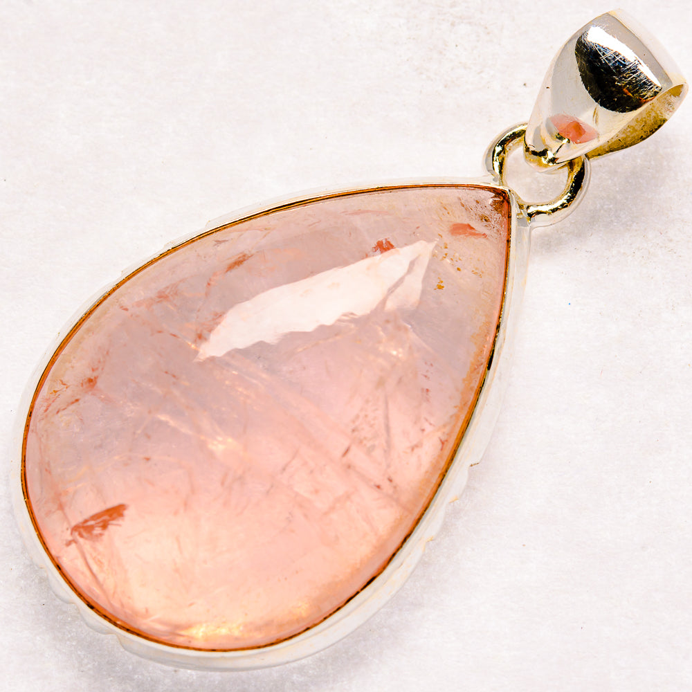 Rose Quartz Pendants handcrafted by Anasilvercos - PD21163