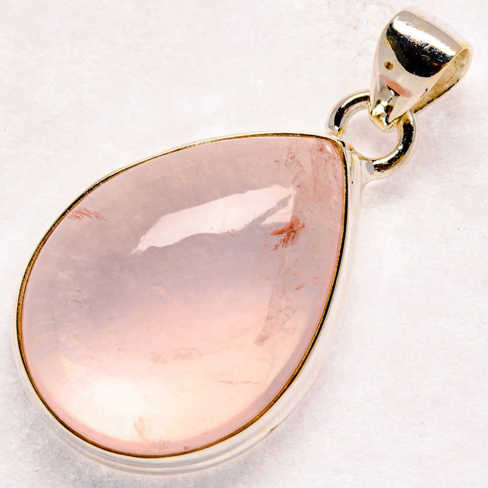 Rose Quartz Pendants handcrafted by Anasilvercos - PD21164