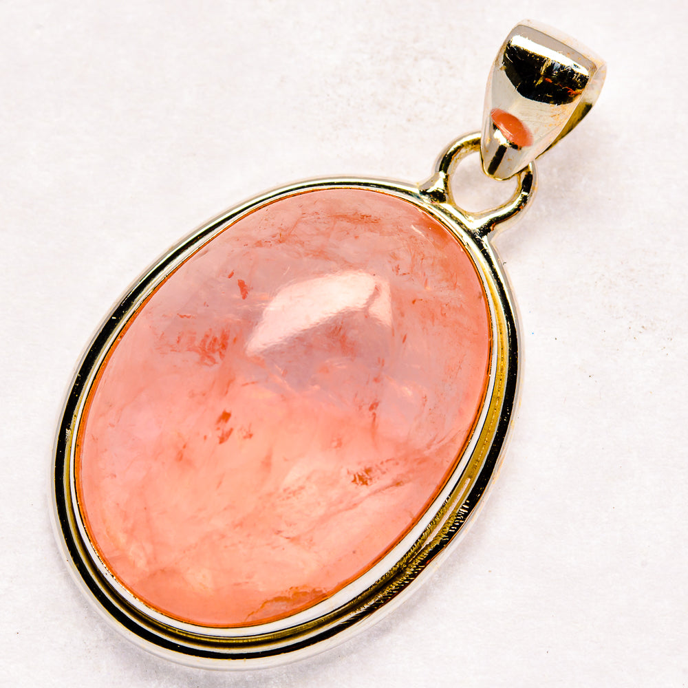 Rose Quartz Pendants handcrafted by Anasilvercos - PD21167
